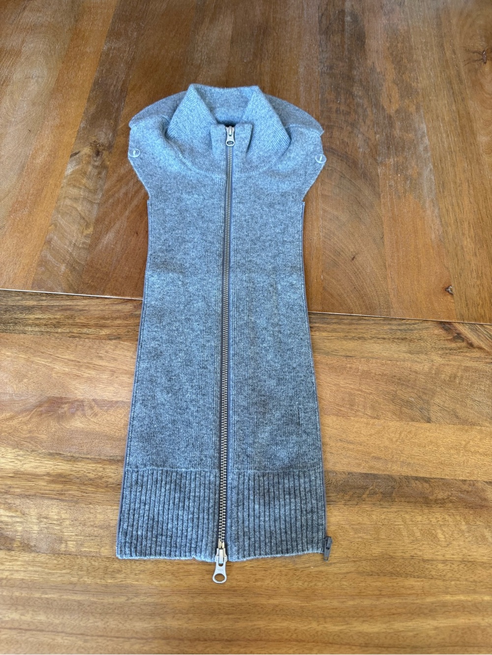 Quince 100% Mongolian Cashmere Ribbed Collar Blazer Insert/Dickey - Picture 4 of 8